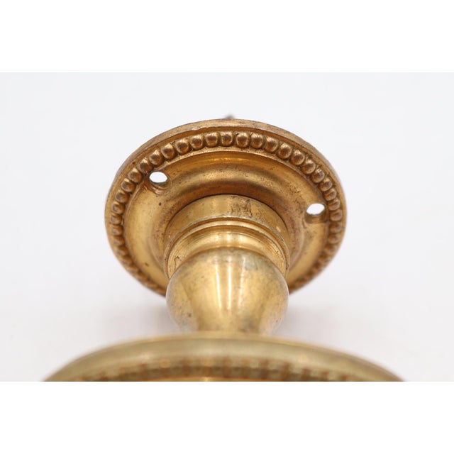 Reclaimed Gold Plated Oval Beaded Closet Door Knob For Sale - Image 4 of 8