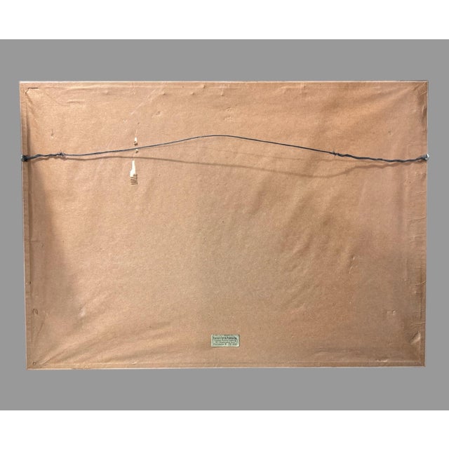 Mid 20th Century Vintage Countryside Landscape Framed Pastel Watercolor Painting W Cows For Sale - Image 5 of 6