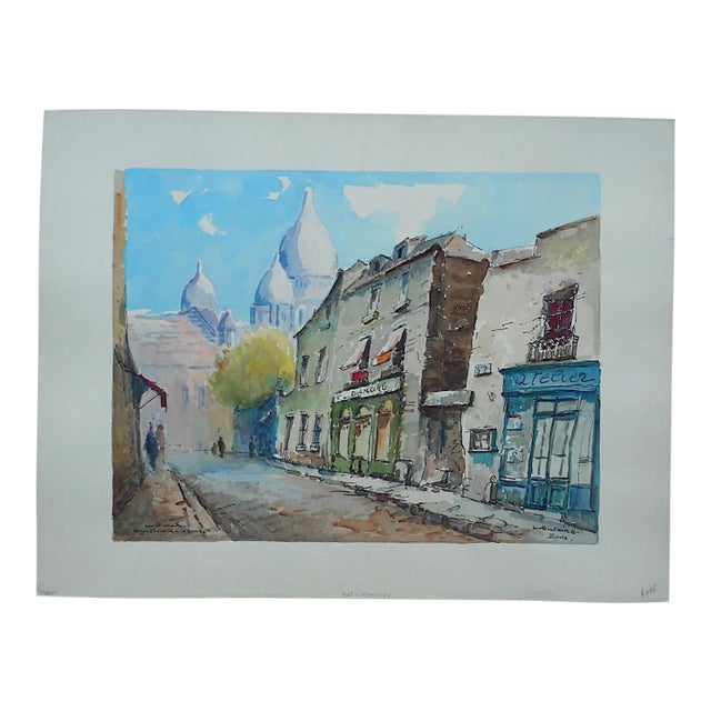 Original Signed Vintage Painting,-Montmartre-Paris For Sale