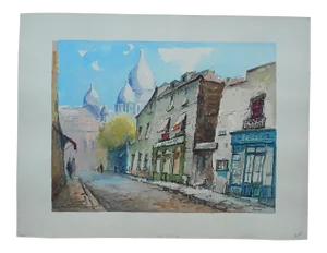 Original Signed Vintage Painting,-Montmartre-Paris