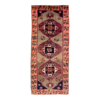 Vintage Meysar Persian Runner – Hand-Knotted Wool Kilim – Mid-Century Tribal Decor For Sale