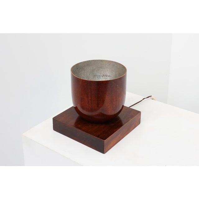 Art Deco Sculptural Wooden Uplight on Square Base, France, 1920 For Sale - Image 6 of 13