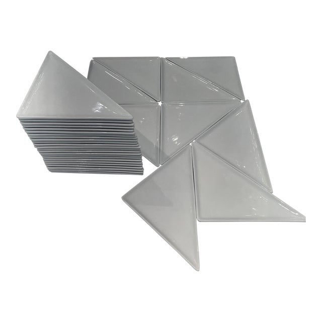 Set of 33 Triangle Plates for Appetizers or Mezze or Charcuterie For Sale