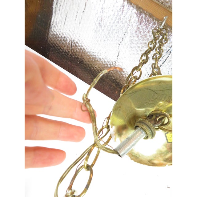 Mid Century Brass & Glass Chandelier ~ Hanging Lamp ~ Sciolari Murano Style For Sale - Image 11 of 18