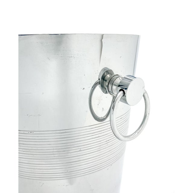 Mid 20th Century Mid-Century Modern André Leroy French Chrome Champagne Bucket / Wine Cooler / Ice Bucket With Ring Handles For Sale In Houston - Image 6 of 11