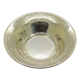 Small Vintage Italian Handmade Silver Bowl with Floral, Palermo, Sicily, Italy, 1970s For Sale