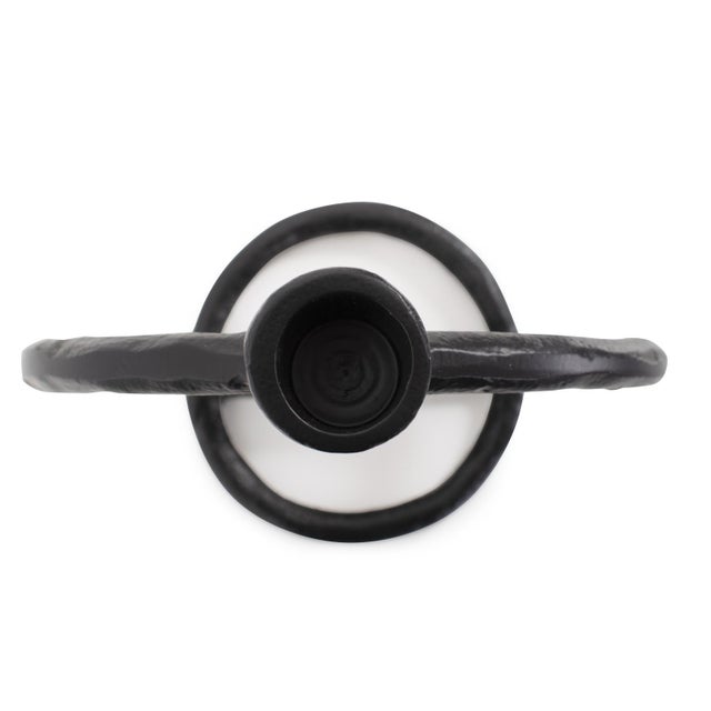 2020s Single Circle Arman Aluminum Candlestick in Black For Sale - Image 5 of 11