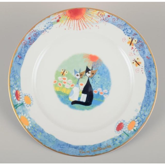Ceramic Dinner Plates with Cat Motifs by Rosina Wachtmeister for Goebel, Germany, Set of 6 For Sale - Image 7 of 10