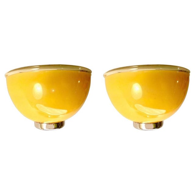 Gilt Murano Glass Wall Lights by Artemide for Vistosi, Italy, 1990s, Set of 2 For Sale - Image 9 of 9
