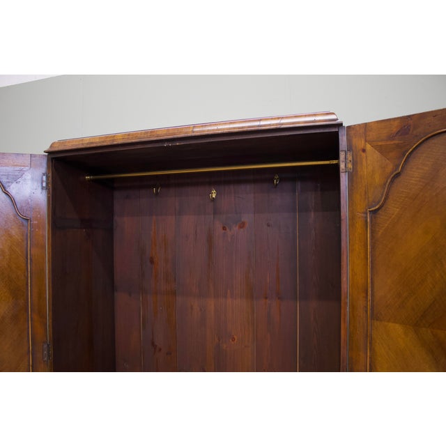 Brown Vintage Art Deco Wardrobe in Burr Walnut, 1920s For Sale - Image 8 of 11