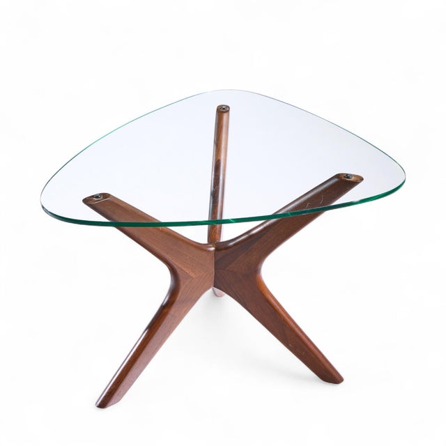 Mid 20th Century Adrian Pearsall for Craft Associates Mid Century Walnut Jacks Side Table - Pair For Sale - Image 5 of 11