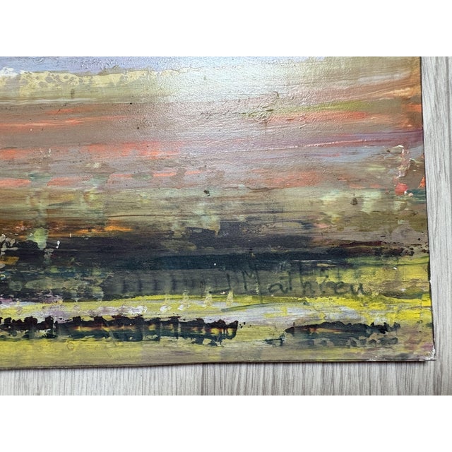 Alain Guennou, Landscape with Village & Lake, 1920s-1940s, Oil Painting, in Good conditions. Designed 1920 to 1949 This...