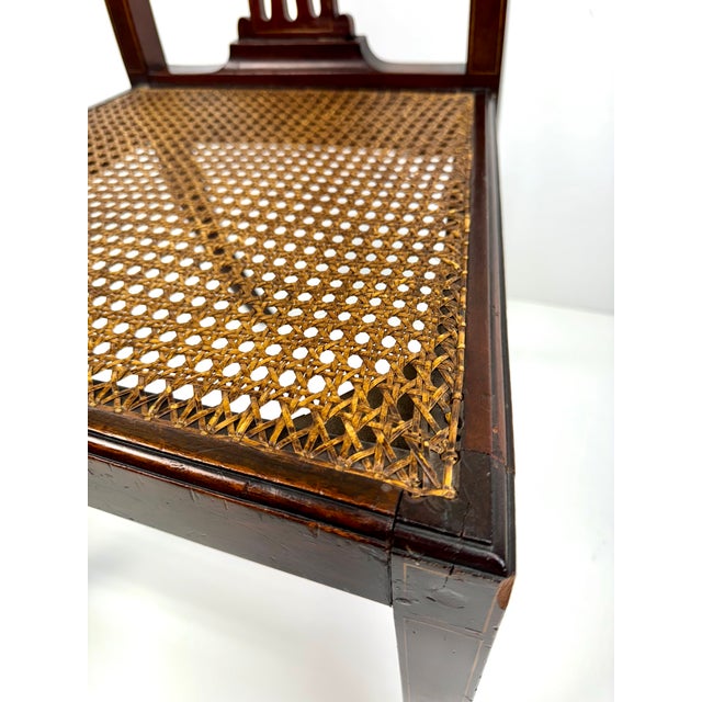Antique Federal Style Mahogany Chair With Cane Seat and Shield Back Detail For Sale In Little Rock - Image 6 of 12