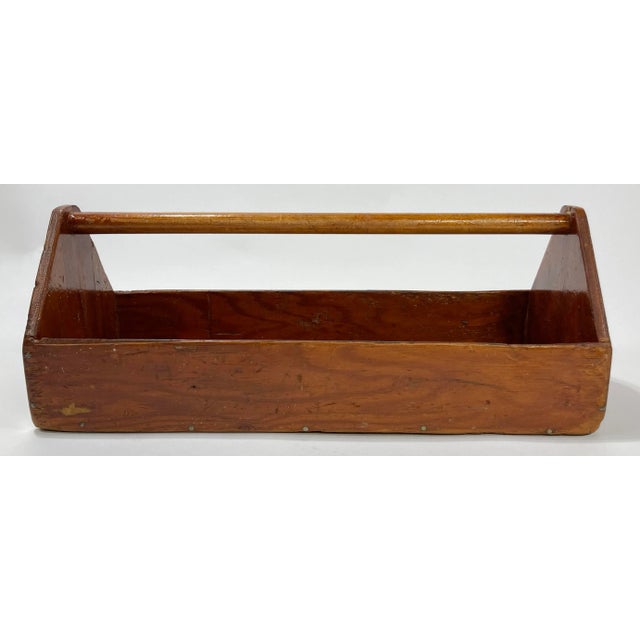 Wood Large Vintage Handmade Wood Tool Caddy For Sale - Image 7 of 7