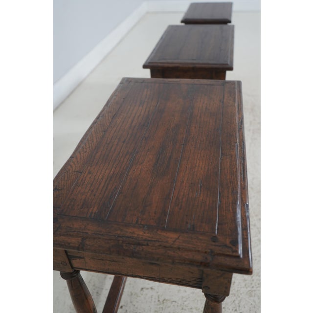 Guy Chaddock Jacobean Distressed Oak Nesting Tables For Sale - Image 12 of 17