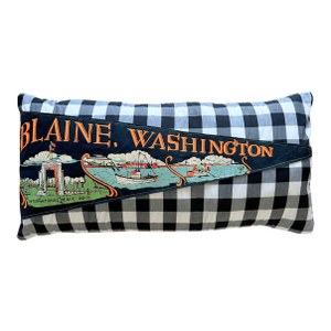 Washington Blaine Vintage Large Pennant on New Woven Throw Pillow