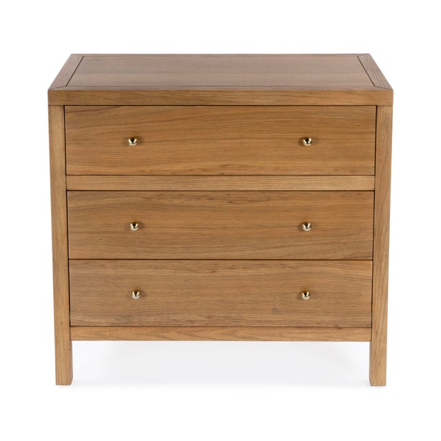 Nora 34 in. W Wood 3 Drawer Chest, Light Natural For Sale In Chicago - Image 6 of 11