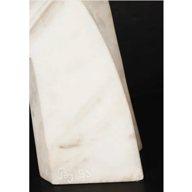 Stone Vintage Marble Figural and Architectural Sculpture, Signed and Dated 1995 For Sale - Image 7 of 8