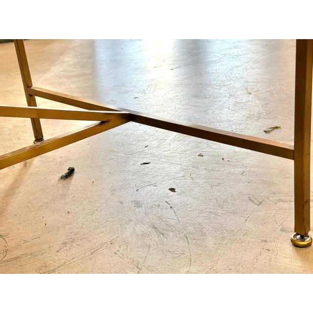Paul McCobb for the Irwin Collection Brass & White Glass Coffee Table For Sale - Image 4 of 17