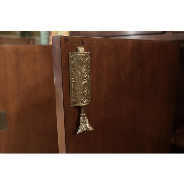 Flame Mahogany Regency Style Buffet, Federal-Style Side Cabinet With Four Doors by Jonathan Charles 494842-Mah For Sale - Image 12 of 17