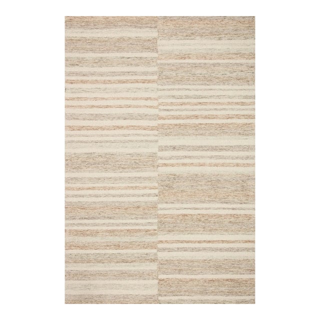 Chris Loves Julia x LoloiChris Ivory / Clay 3'-6" x 5'-6" Accent Rug For Sale