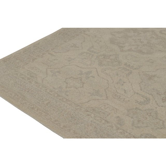 Rug & Kilim’s Distressed Tribal Style Rug in Greige Geometric Patterns For Sale In New York - Image 6 of 7