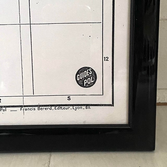 Vintage Map of Algiers in Wood and Glass Frame, 1950s For Sale - Image 4 of 9