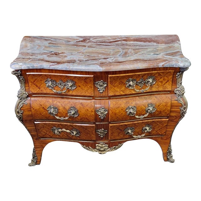 French Louis XV Style Chest of Drawers, 1960s For Sale - Image 3 of 7