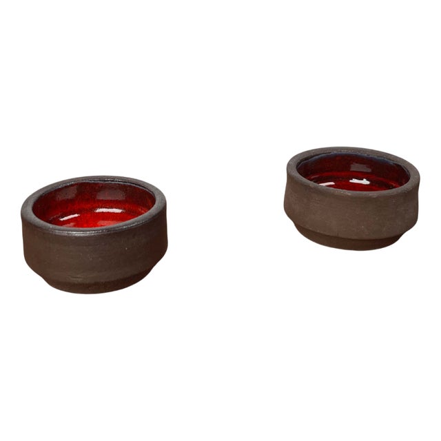 Small Mid-Century Modern Danish Studio Pottery Bowls, 1960s, Set of 2 For Sale