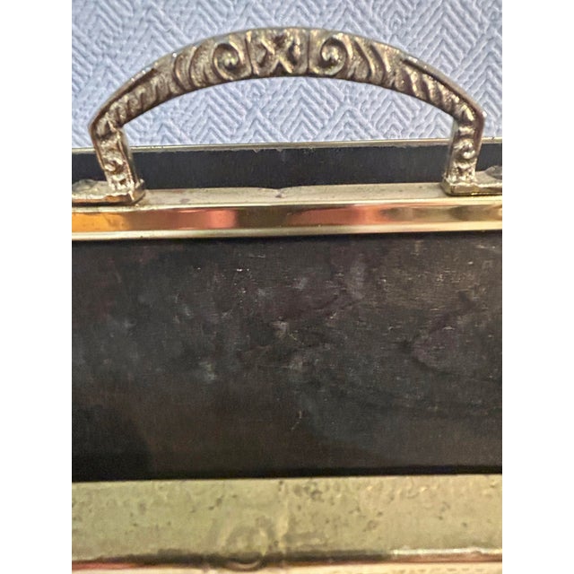 Brass Vintage 1970's English Brass Clad Magazine Holder - Hollywood Regency For Sale - Image 8 of 11
