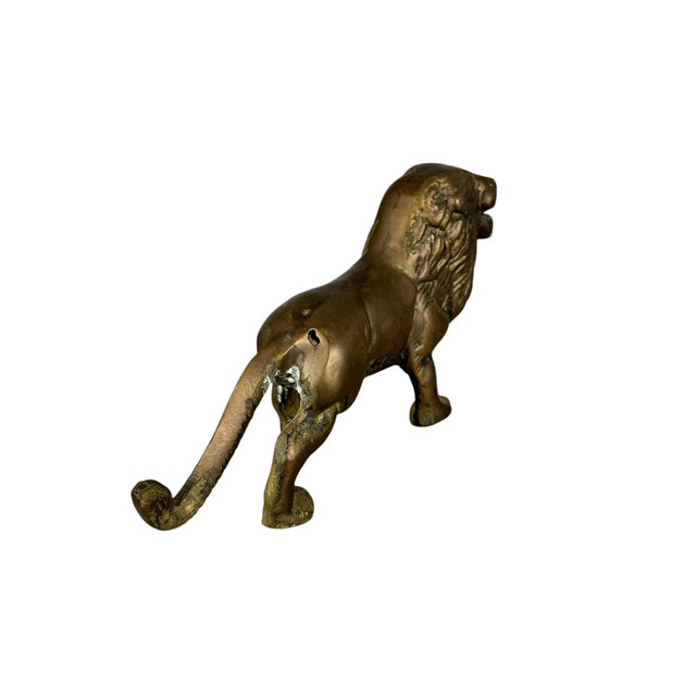 Vintage Brass Lion Figurine For Sale In Dallas - Image 6 of 9