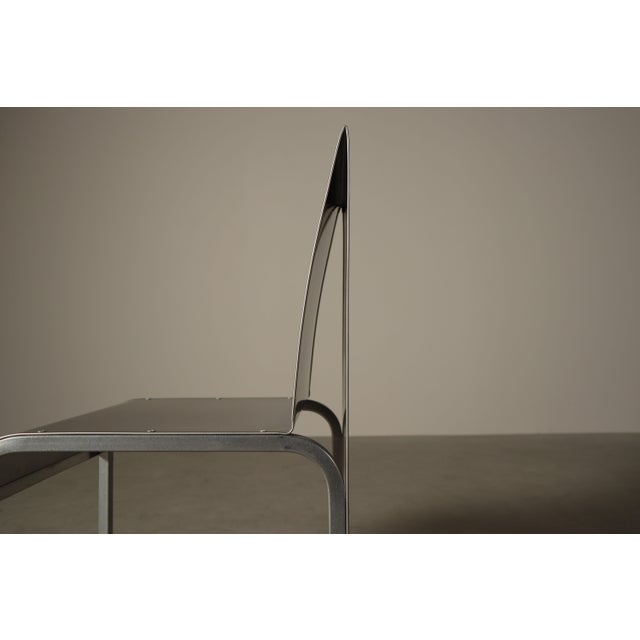 Postmodernist Stainless Steel Dining Chairs, 1980-1990, Set of 6 For Sale - Image 15 of 16