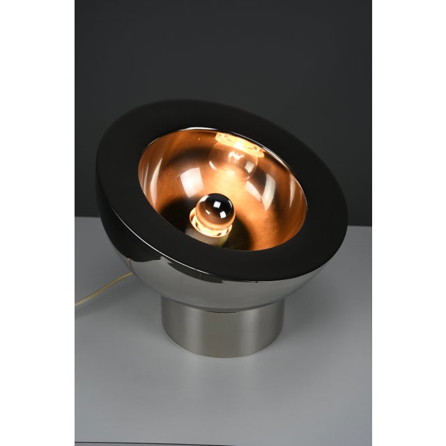 Italian 1970s Nickel-Plated Brass Adjustable Table Lamp, in the Style of Reggiani / Harvey Guzzini A striking Italian...