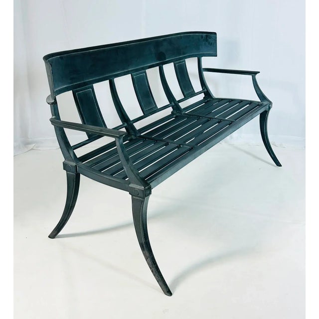 Contemporary Restoration Hardware Cast Aluminum Klismos Bench For Sale - Image 3 of 12