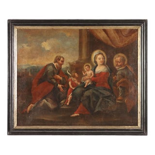The Holy Family with Saints, Oil on Canvas For Sale