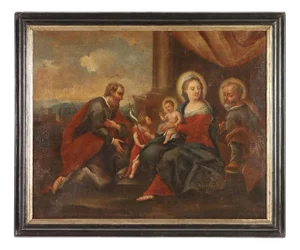 The Holy Family with Saints, Oil on Canvas