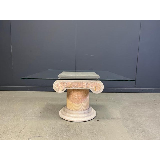 Tesselated Column Coffee Table with Glass by Maitland Smith, 1970s For Sale - Image 11 of 12