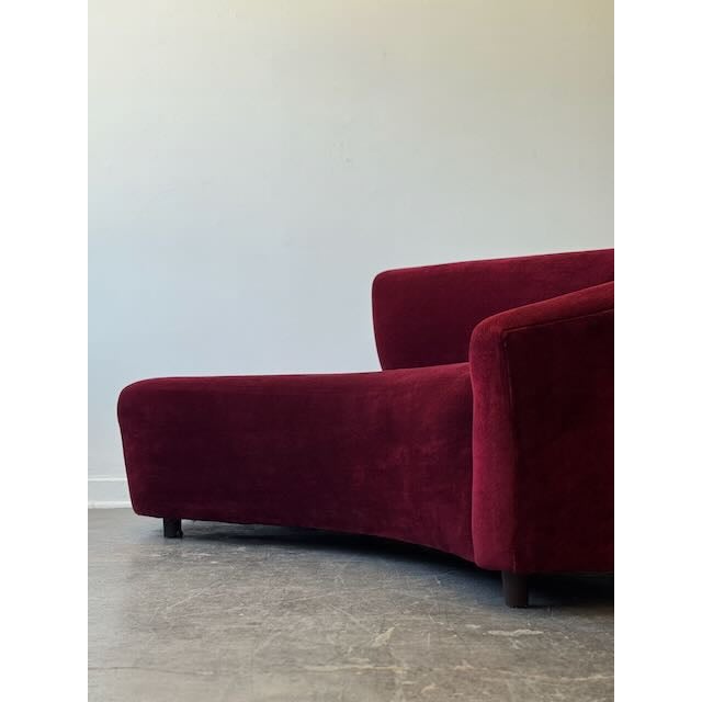 Postmodern 1980s Burgundy Kagan Style Sofa For Sale - Image 3 of 13