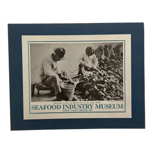 1930s Seafood Industry Museum Poster of Shucking Oysters