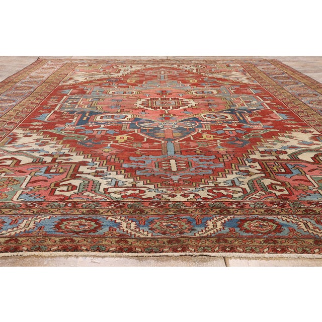Late 19th Century Persian Serapi Rug, 09'08 X 13'04 For Sale - Image 9 of 10