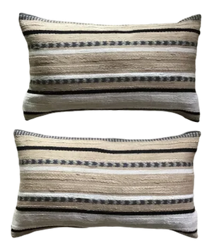Kravet Lumbar Pillows Serape Blanket Fabric Kravet Couture Fabric Serape Blanket Style Lumbar Pillows - a Pair