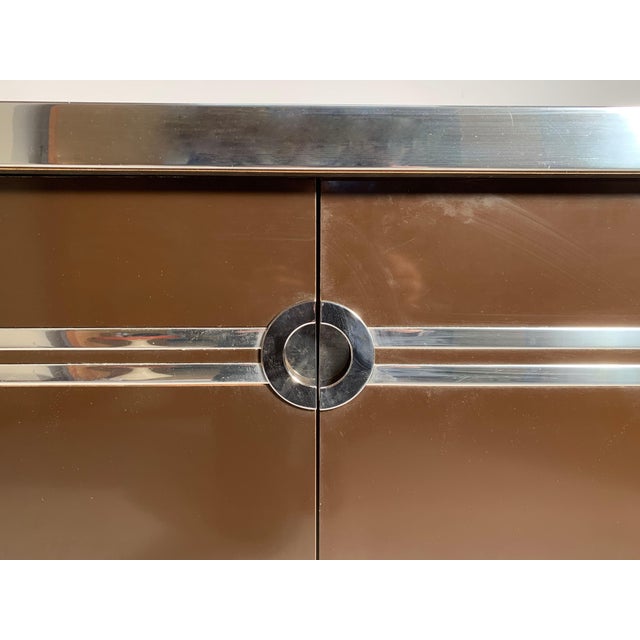 Pierre Cardin / Willy Rizzo / Milo Baughman Bar Cabinet on Castors For Sale - Image 14 of 14