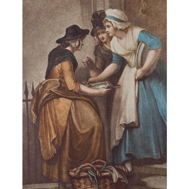 This is a beautifully framed engraving, printed in colors with additional hand coloring, from the famous "Cries of London"...