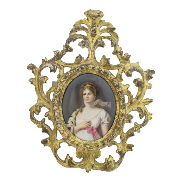 Queen Louise of Prussia Miniature Gustav Richter Antique Gilt Framed Painting For Sale