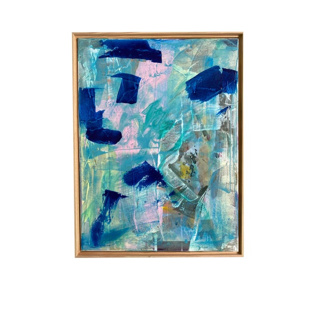 Wood 2022 Framed Painting by Jessalin Beutler "Wind on the Water" For Sale - Image 7 of 7