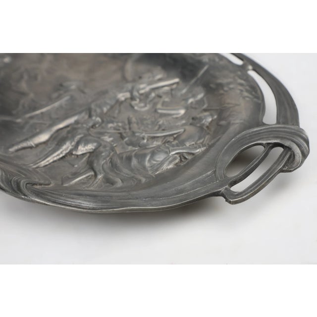 Decorative French Art Nouveau Dish in Tin, 1910 For Sale - Image 7 of 10