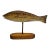 Vintage Wood Carved Hand Painted Fish Sculpture by Randy Hofman For Sale