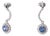 Diamond & Sapphire 14k White Gold Dangle Earrings For Sale