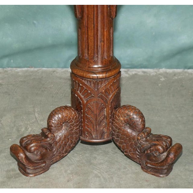 Hollywood Regency Antique Regency Carved Hardwood 3-Tier Jardinier with Dolphin Supports, 1820 For Sale - Image 3 of 18