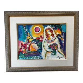 1990s Framed Zamy Steynovitz Hand-Embellished Serigraph "Wedding Vows by the River" - Ed. 91/150 For Sale